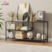 Lukzer Metal & Engineered Wood TV Unit Stand with Open Shelves | Ideal for TVs Up to 43 Inch (MTU-001)