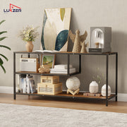 Lukzer Metal & Engineered Wood TV Unit Stand with Open Shelves | Ideal for TVs Up to 43 Inch (MTU-001)