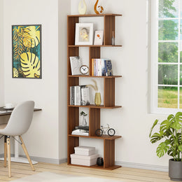 Lukzer Engineered Wood 5-Tier Storage Shelf – Minimalist Bookshelf (MR-018) | Oak Brown, Wenge, White