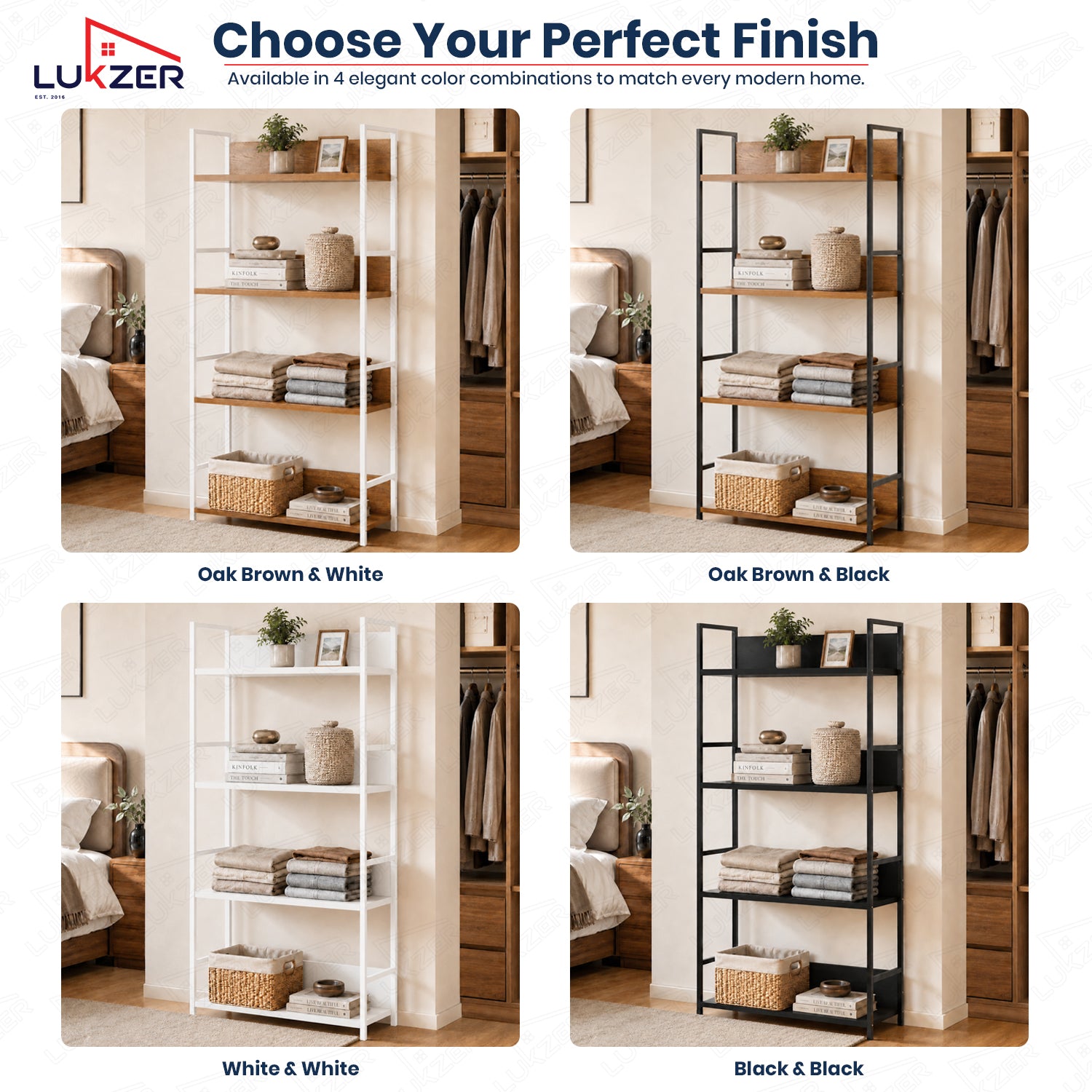 Lukzer 4-Tier Multipurpose Kitchen Organizer Rack (MMR-001/White)