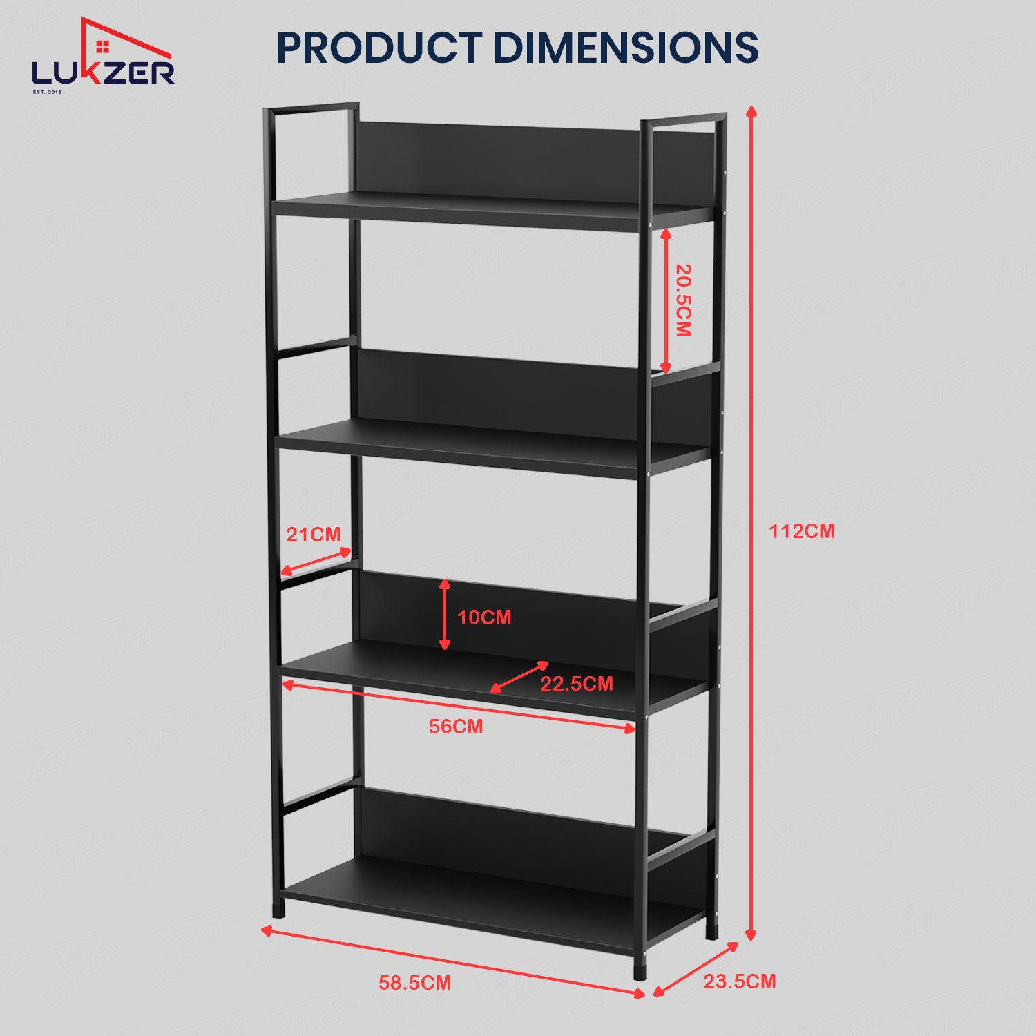Lukzer 4-Tier Multipurpose Kitchen Organizer Rack (MMR-001/Black)
