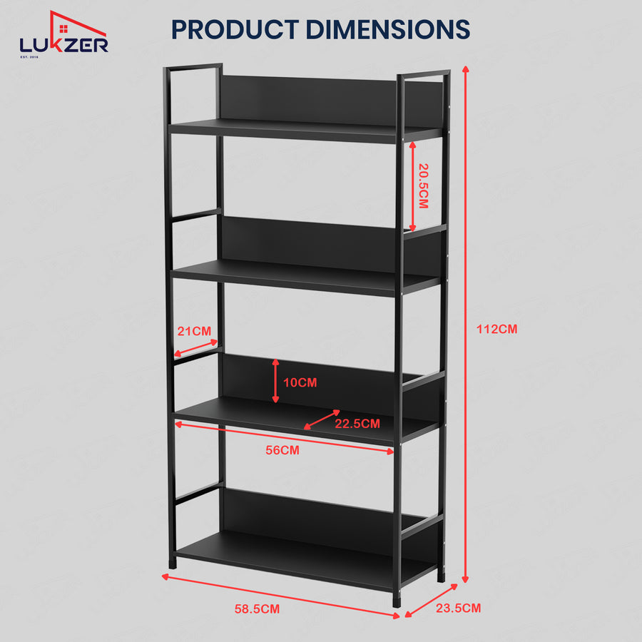 Lukzer 4-Tier Multipurpose Kitchen Organizer Rack (MMR-001/Black & Oak Brown)