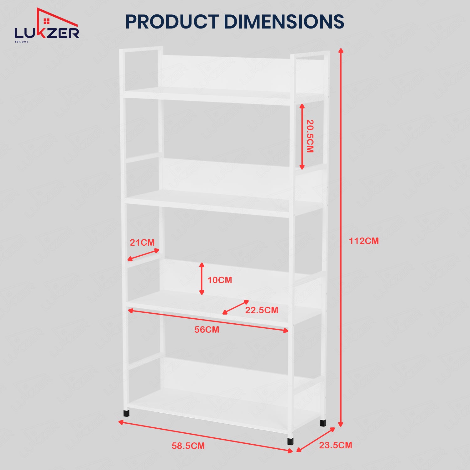 Lukzer 4-Tier Multipurpose Kitchen Organizer Rack (MMR-001/White)