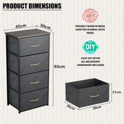 Lukzer Metal Multi-Purpose Rack with Fabric Drawers (MMR-002)