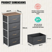 Lukzer Metal Multi-Purpose Rack with Fabric Drawers (MMR-002)