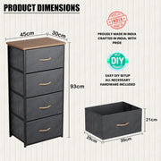 Lukzer Metal Multi-Purpose Rack with Fabric Drawers (MMR-002)