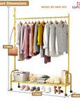 Lukzer Single Rod Garment Rack with Bottom Shelf | Cloth Organizer for Hanging Kurtas, Jackets, Bags in Bedroom, Office, Hostel & More (MGR-003)