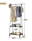 Lukzer A-Shape Garment Rack with 2 Bottom Shelves – MGR-010