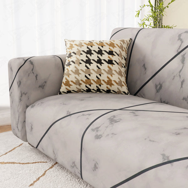 Lukzer Polyester Sofa Cover - Grey Marble (SC-039-01)