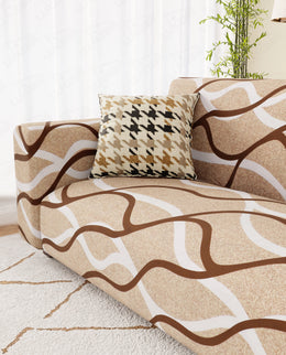 Lukzer Polyester Sofa Cover - Beige Lining (SC-021-01)