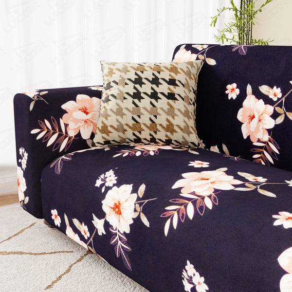 Lukzer Polyester Sofa Cover - Floral Print (SC-005-01)