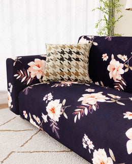 Lukzer Polyester Sofa Cover - Floral Print (SC-005-01)