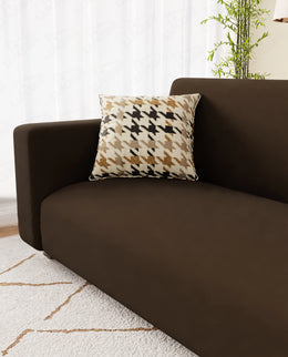 Lukzer Polyester Sofa Cover  Plain Brown (SC-031-01)