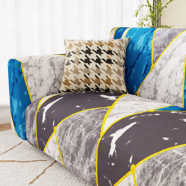 Lukzer Polyester Sofa Cover - Colorful Marble (SC-033-01)
