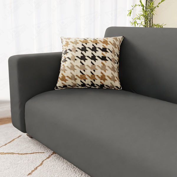 Lukzer Polyester Sofa Cover Plain Grey (SC-030-01)