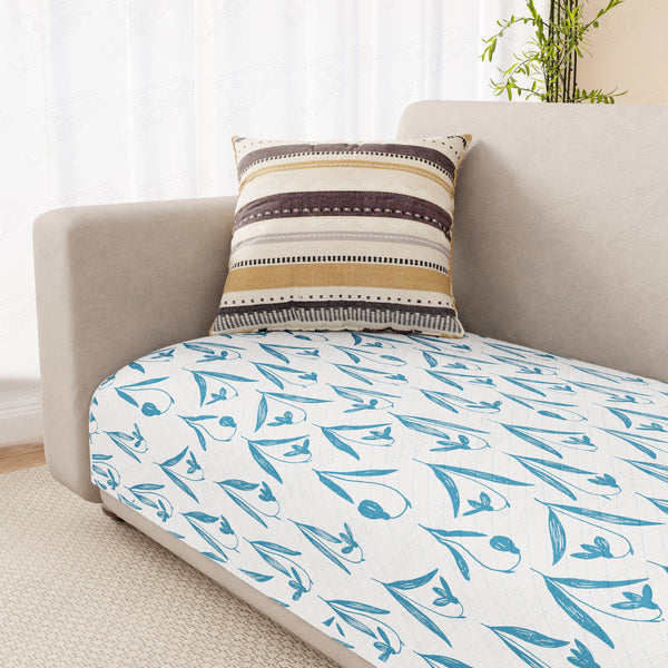 Lukzer Quilted Waterproof Sofa Mat   Bluebell (SC-186-01)