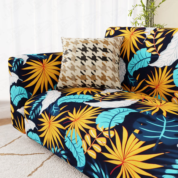 Lukzer Polyester Sofa Cover Yellow Flower (SC-018-01)