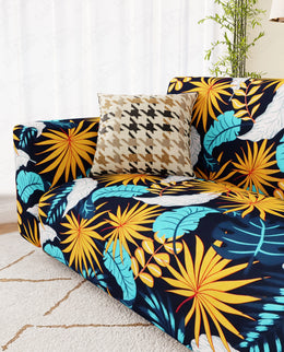 Lukzer Polyester Sofa Cover Yellow Flower (SC-018-01)