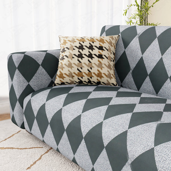 Lukzer Polyester Sofa Cover - Grey Diamond (SC-038-01)
