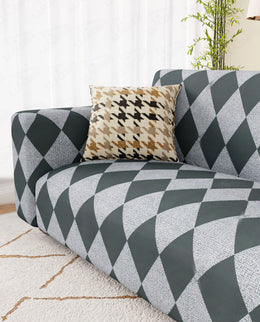 Lukzer Polyester Sofa Cover - Grey Diamond (SC-038-01)