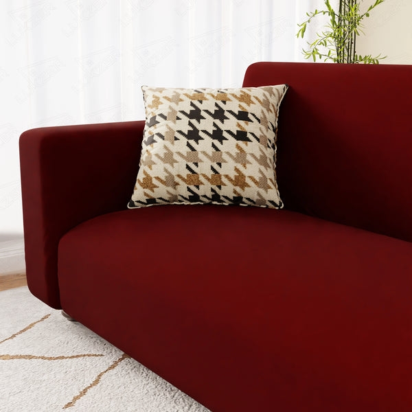 Lukzer Polyester Sofa Cover Wine Red (SC-049-01)