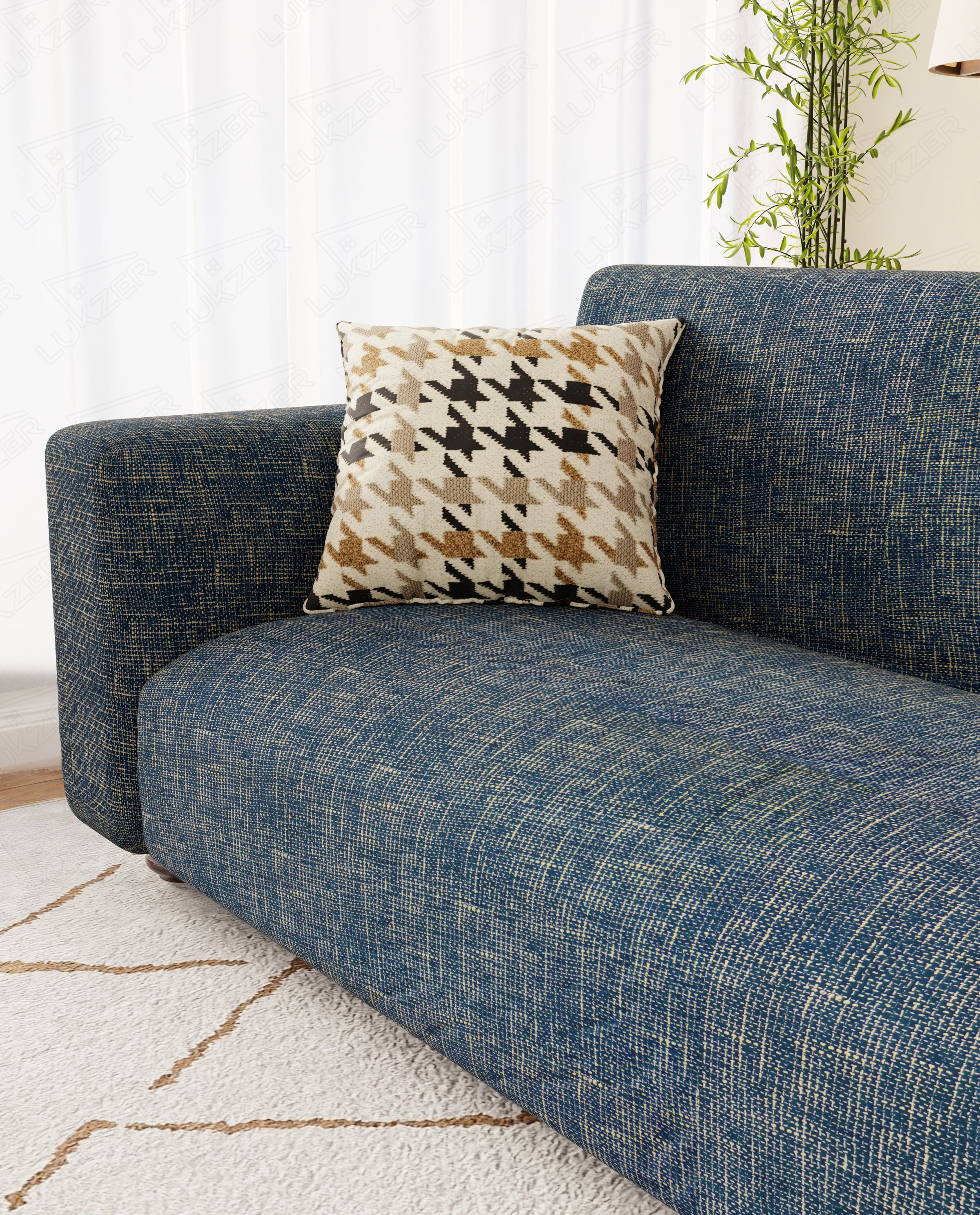 Lukzer Polyester Sofa Cover  Yellow Lining (SC-025-01)