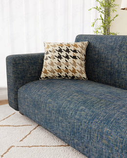 Lukzer Polyester Sofa Cover  Yellow Lining (SC-025-01)