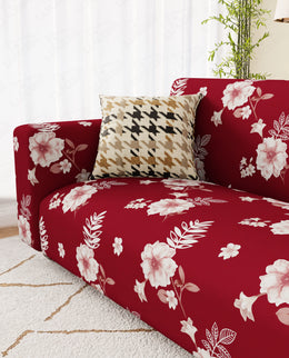 Lukzer Polyester Sofa Cover Red Flower (SC-014-01)