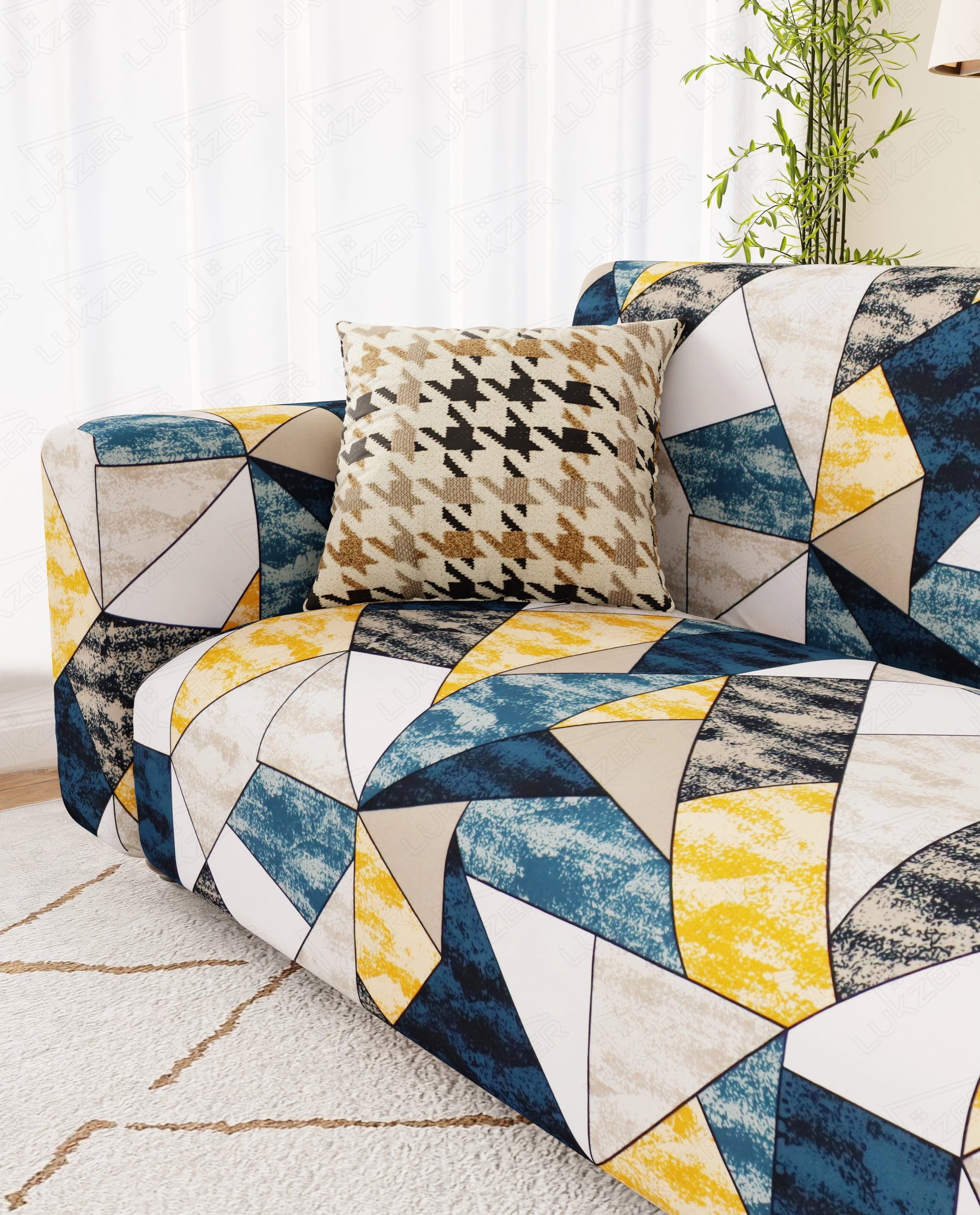 Lukzer Polyester Sofa Cover - Prism Yellow (SC-047-01)