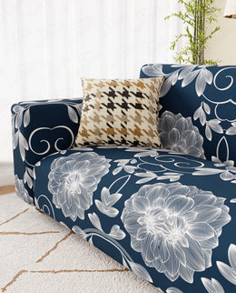 Lukzer Polyester Sofa Cover - Blue Dahlia (SC-003-01)