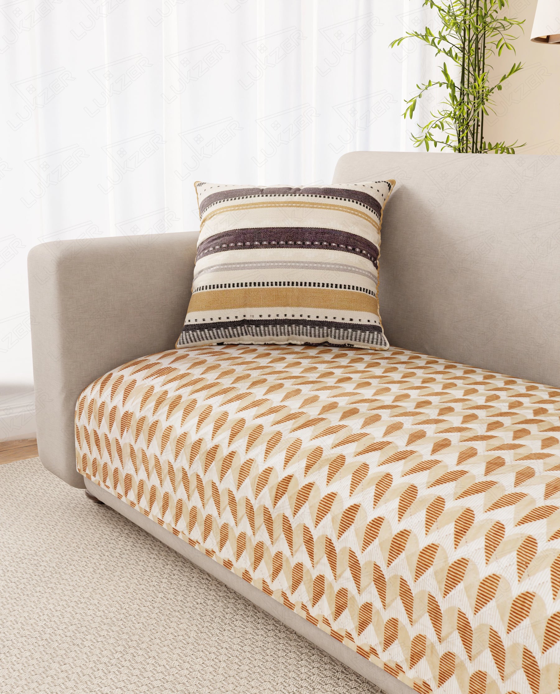 Lukzer Reversible Quilted Sofa Mat   Rhythmic Arcs (SC-181-01)