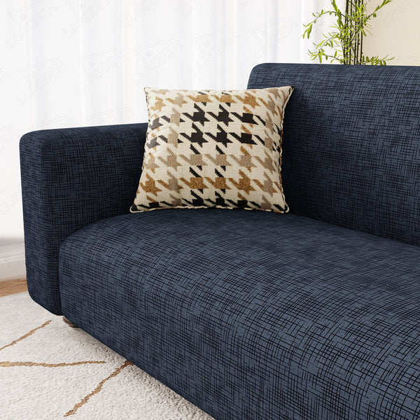 Lukzer Polyester Sofa Cover  Dark Blue Lining (SC-023-01)