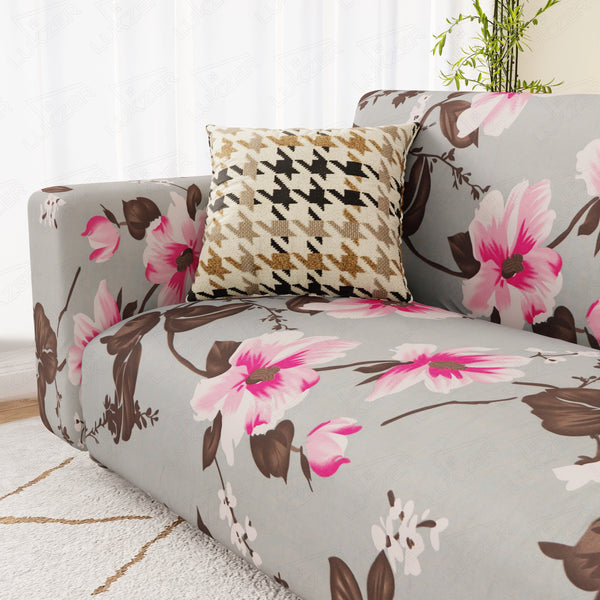Lukzer Polyester Sofa Cover Pink Flower (SC-013-01)