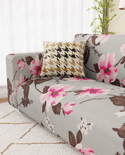 Lukzer Polyester Sofa Cover Pink Flower (SC-013-01)