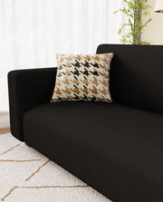 Lukzer Polyester Sofa Cover Plain Black (SC-029-01)