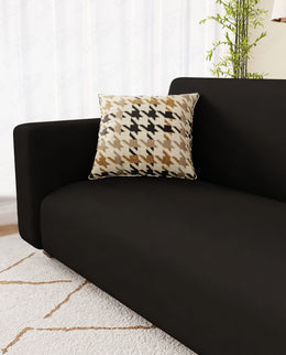 Lukzer Polyester Sofa Cover Plain Black (SC-029-01)