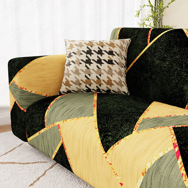 Lukzer Polyester Sofa Cover - Dark Green Prism (SC-035-01)
