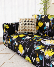 Lukzer Polyester Sofa Cover Yellow Lotus (SC-019-01)