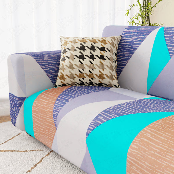 Lukzer Polyester Sofa Cover - Prism Light Blue (SC-046-01)