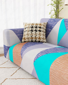 Lukzer Polyester Sofa Cover - Prism Light Blue (SC-046-01)