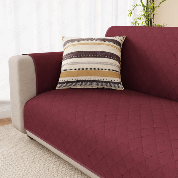Lukzer Quilted Sofa Mat Cranberry Red (SC-194-01)