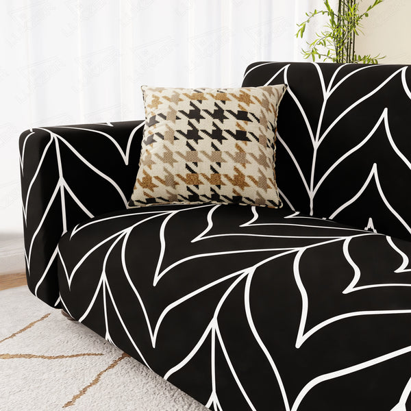 Lukzer Polyester Sofa Cover Black Stripe (SC-027-01)