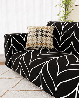 Lukzer Polyester Sofa Cover Black Stripe (SC-027-01)