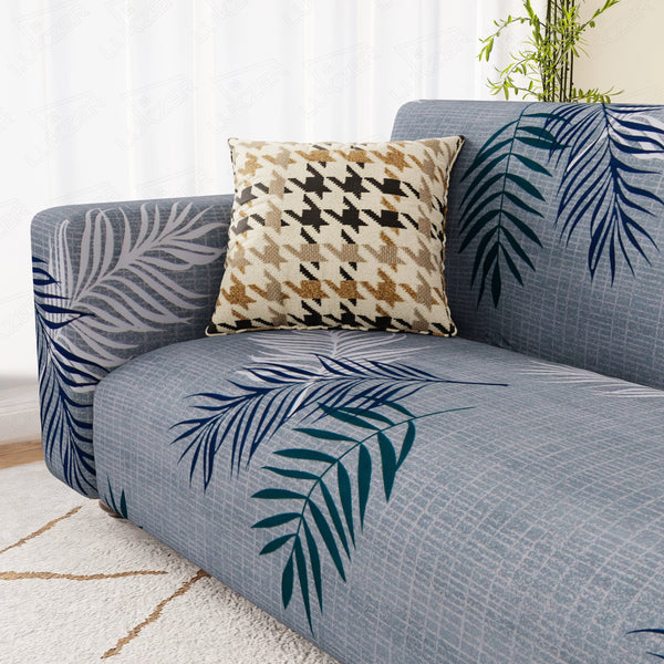 Lukzer Polyester Sofa Cover - Dark Grey with Print (SC-004-01)