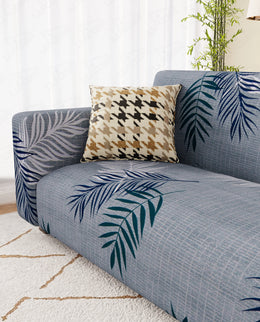 Lukzer Polyester Sofa Cover - Dark Grey with Print (SC-004-01)