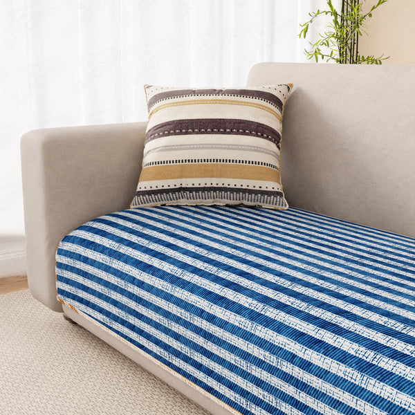 Lukzer Reversible Quilted Sofa Mat   Optical Stripe (SC-184-01)