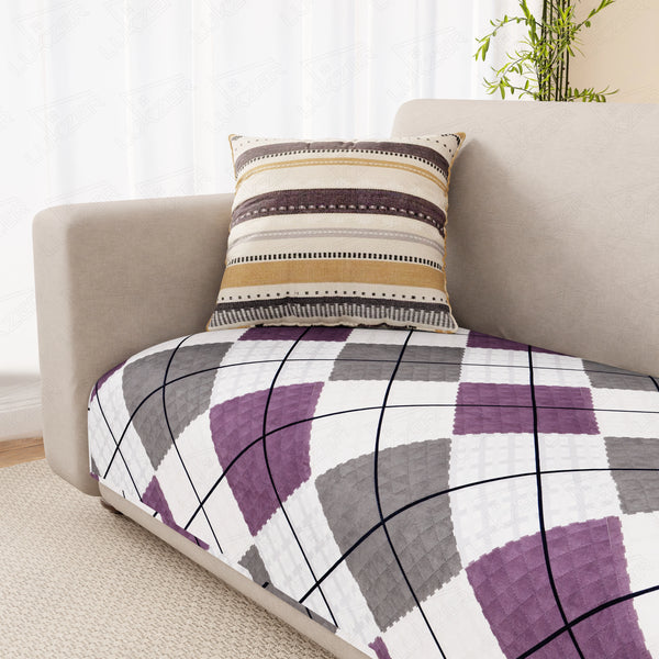 Lukzer Quilted Waterproof Sofa Mat  Multi Box Grid (SC-187-01)