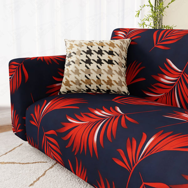 Lukzer Polyester Sofa Cover Red Leaves (SC-015-01)