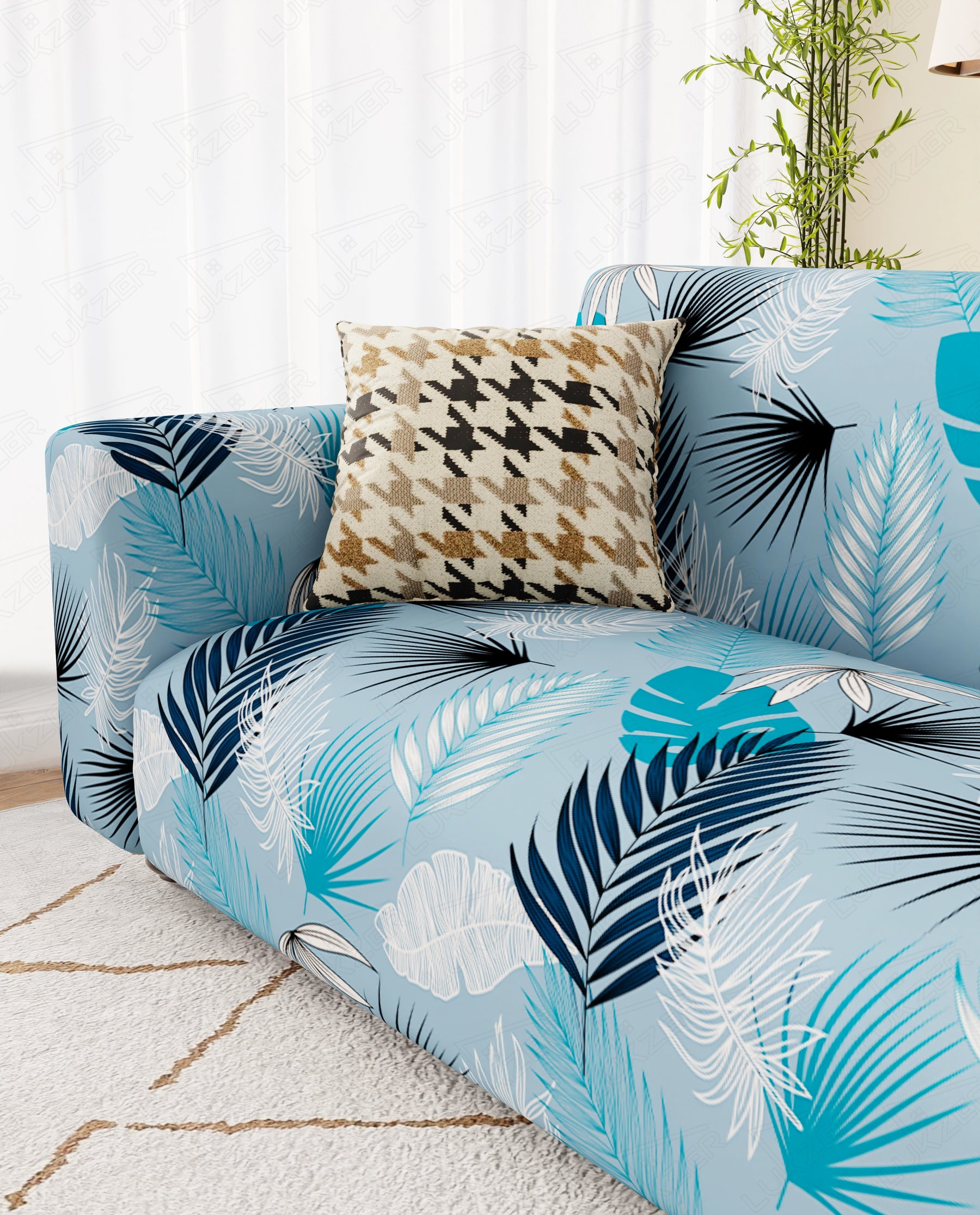 Lukzer Polyester Sofa Cover Sky Blue (SC-020-01)