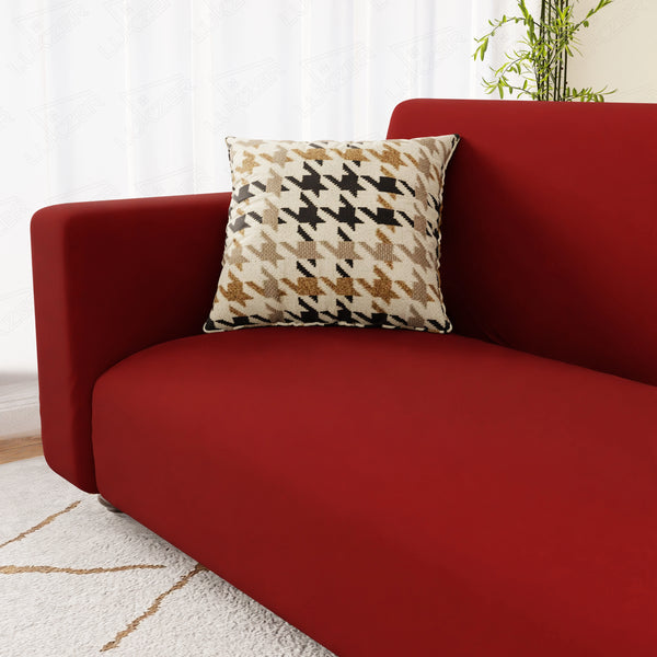 Lukzer Polyester Sofa Cover  Plain Red (SC-032-01)